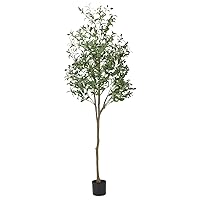 Artificial Olive Tree 6FT Fake Plants Tall Fake Potted Olive Silk Tree for Modern Home Office Living Room Floor Decor Faux Olive with Branches and Fruits
