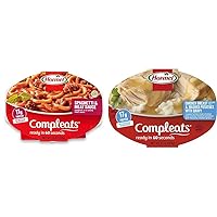 Hormel COMPLEATS Spaghetti & Meat Sauce, 7.5 Ounce (Pack of 7) & Hormel Compleats Chicken Breast with Rib Meat and Mashed Potatoes with Gravy, 10 Ounce, Pack of 6
