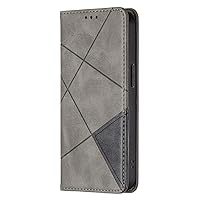 Wallet Folio Case for VIVO Y21S, Premium PU Leather Slim Fit Cover for VIVO Y21S, 2 Card Slots, 1 Transparent Photo Frame Slot, Easy Fit, Gray