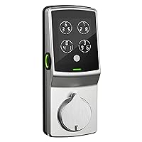 Secure Plus, Bluetooth Smart Deadbolt, Keyless Entry Door Lock, PIN Genie® Keypad, 3D Biometric Fingerprint Sensor, Auto Lock - Satin Nickel (PGD728FYSN) - Left Fingerprint Edition