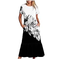 Women's Sequined Dress Petersham Ribbon Long Sleeve Party Night Out Club Festival Dresses Women's Summer Short Sleeve T-Shirt Dress Casual Loose Slit Beach Mini Tunic Dress with Pockets