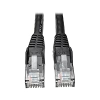 Tripp Lite Cat6 Gigabit Ethernet Snagless Molded Patch Cable 24 AWG 550MHz Premium UTP, Black, RJ45 M/M 8' (N201-008-BK)