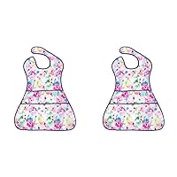 Bumkins Bibs, Baby Bibs for Girl or Boy, Baby and Toddler Bib for 6-24 Months, Waterproof Fabric Baby Bib SuperBib, Oversized Full Cover, for Babies Eating (Pack of 2)