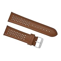 Ewatchparts 23MM COMPATIBLE WITH TAG HEUER CARRERA PERFORATED LEATHER STRAP WATCHBAND QUICK RELEASE BLAC