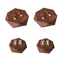 4Pcs Wood Risers Polygonal Jewelry Display Riser Stand Set,Shop or Home Jewelry Display,Product Photography Props