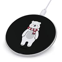 Cute Polar Bear Fast Portable Charger 10W Funny Graphic Phone Charging Pad with USB Cable