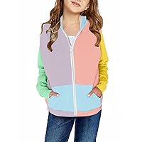 storeofbaby Girls Zip Up Hoodie Casual Long Sleeve Jacket Lightweight Sweatshirt with Pockets