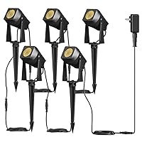 Outdoor Landscape Lighting, 5 Pack Outdoor Spot Lights for Yard, House, Plant, Lawn, Tree, Flags, Garden, Fence Use, IP65 Waterproof & Connectable