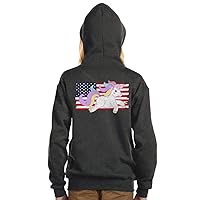 Patriotic Unicorn Kids' Full-Zip Hoodie - USA Flag Hooded Sweatshirt - Cute Kids' Hoodie