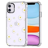 MOSNOVO for iPhone 11 Case, [Buffertech 6.6 ft Drop Impact] [Anti Peel Off] Clear Shockproof TPU Protective Bumper Phone Cases Cover with White Daisy Design for iPhone 11