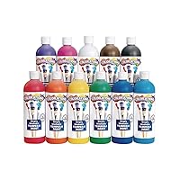 Colorations - SWT16 Simply Washable Tempera Paints, 16 fl oz, Set of 11 Colors, Non Toxic, Vibrant, Bold, Kids Paint, Craft, Hobby, Arts & Crafts, Fun, Art Supplies