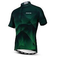 Mens Cycling Jersey Short Sleeves Mountain Bike Shirt MTB Top Zipper Pocket Reflective Skull