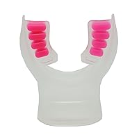 Scuba Diving Ultra Clear Silicone Mouthpiece with Color Tab & Regulator Tie Pink