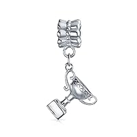 Winner First Place Number One Word #1 Sports Champion Trophy Charm Bead For Women For Teen Oxidized .925 Sterling Silver Fits European Bracelet