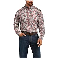 ARIAT Men's Fr Alloy Patriot Camo Print Durastretch Long Sleeve Button Down Work Camouflage X-Large Tall