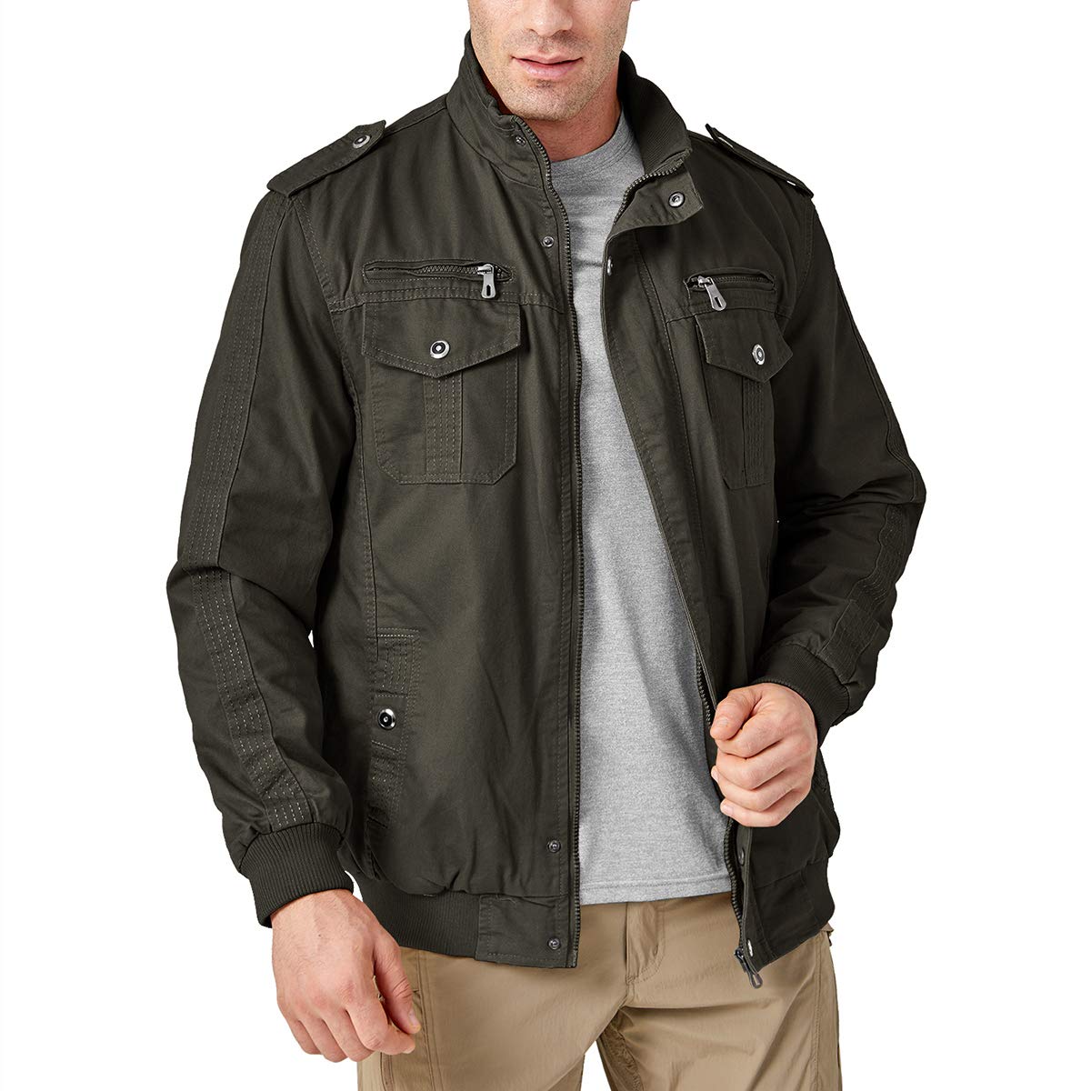 Mua TACVASEN Men's Cotton Jacket Full Zip Lightweight Military Cargo Jacket  Outwear Coat trên Amazon Mỹ chính hãng 2023 | Giaonhan247