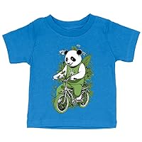 Panda Riding a Bike Baby Jersey T-Shirt - Creative Baby T-Shirt - Printed T-Shirt for Babies