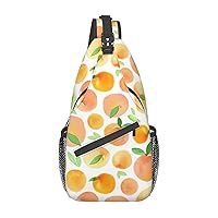 Peach Sling Backpack, Multipurpose Travel Hiking Daypack Rope Crossbody Shoulder Bag