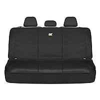Flexfit™ Seat Cover for Cars Trucks SUV, Zipper Split Rear Bench Protector with Durable Canvas Material, Interior Cover in Black