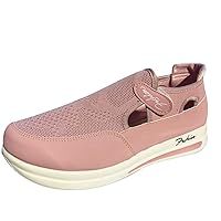 Women Platform Sneakers Breathable Mesh Slip On Walking Shoes Casual Tennis Shoes Trendy Comfy No Laces Sneakers