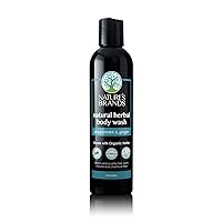 Organic Herbal Body Wash by Herbal Choice Mari (Peppermint & Ginger, 8 Fl Oz Bottle) - No Toxic Synthetic Chemicals