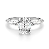3.10 CT Oval Moissanite Engagement Ring Wedding 925 Sterling Silver,10K/14K/18K Solid Gold Wedding Set Solitaire Accent Halo Style, Silver Anniversary Promise Ring Gift for Her