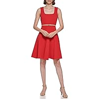 Tommy Hilfiger Women's Fit and Flare Sleeveless Square Neck Dress
