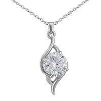 Hanessa Women's Jewellery Elegant Necklace Rhodium-Plated Cubic Zirconia Rhinestone Gift for Wife / Girlfriend
