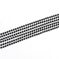 5m/lot 1.2mm Metal Ball Bead Chains Bulk Black Link Chains for DIY Necklaces Bracelets Jewelry Making Supplie (Black, 1.2mm(0.05inch))