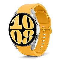 MoKo Strap Compatible with Samsung Galaxy Watch 6/5/4 40mm 44mm/6 Classic 43mm 47mm/Watch 5 Pro 45mm/Watch 4 Classic 42mm 46mm, Soft Silicone Replacement Sport Band, Yellow