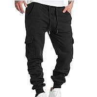 Athletic Pants for Men Workout Drawstring Sport Pants Elastic-Waist Stretchy Casual Sweatpants with Pockets