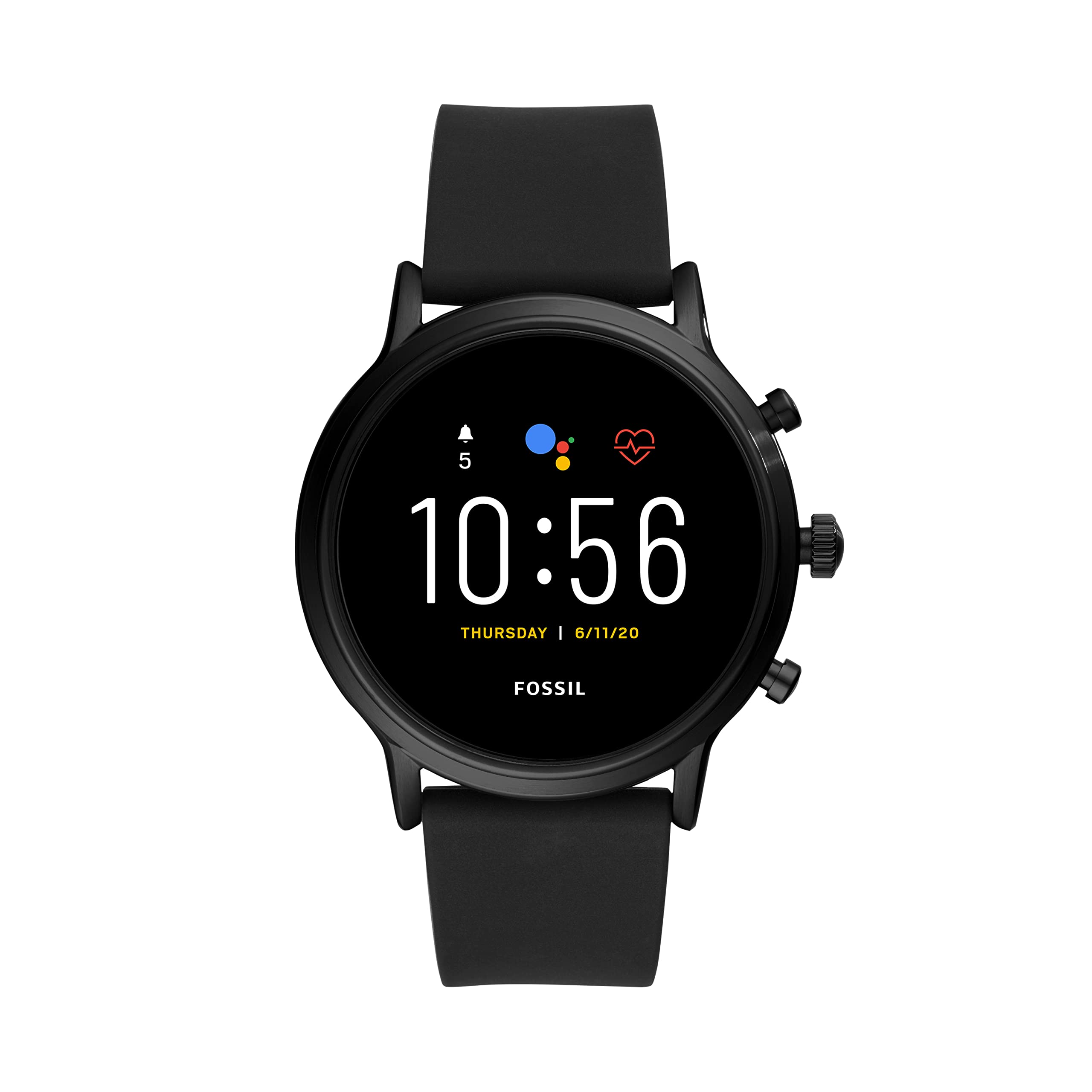 Fossil Gen 5 Carlyle Stainless Steel Touchscreen Smartwatch with Speaker, Heart Rate, GPS, Contactless Payments, and Smartphone Notifications