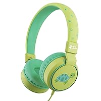 Planet Buddies Kids Headphones, On Ear Wired Headphones for Kids, 85db Volume Limiter, Safe Foldable Wired Earphones for Kids with Microphone, Kids Headset for School, Travel, Green Turtle