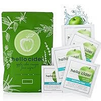 Apple Cider Vinegar Acne Face Wipes-Organic TeaTree, Rose, Chamomile, Witch Hazel.Oil free. Reduce Blemish & Acne. Tone,Restore, Sooth, Balance pH. Dry, Normal, Sensitive Skin. 25ct. USA Hello Cider