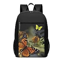 BREAUX Beautiful Butterfly Print Simple Sports Backpack, Unisex Lightweight Casual Backpack, 17 Inches