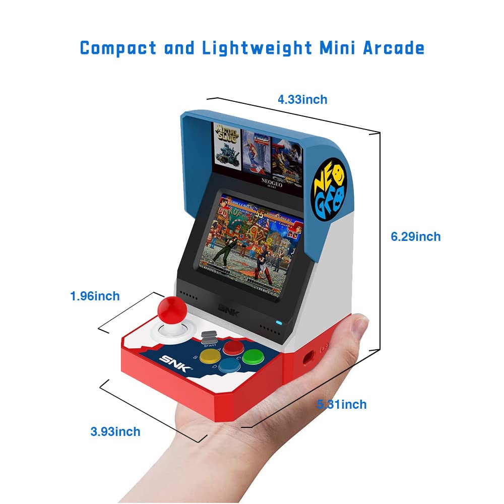 Neogeo Mini Arcade Japanese Version with 40 Pre-Loaded Classic SNK Games, 3.5”LCD Screen, HDMI and 2 Gamepad Ports