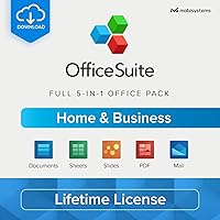 OfficeSuite Home & Business 5 in 1 Office Pack Documents, Sheets, Slides, PDF, Mail & Calendar Lifetime License 1 Windows PC 1 User [PC Online code] OfficeSuite Home & Business 5 in 1 Office Pack Documents, Sheets, Slides, PDF, Mail & Calendar Lifetime License 1 Windows PC 1 User [PC Online code] Online Code