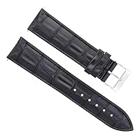 Ewatchparts 22MM LEATHER WATCH STRAP BAND COMPATIBLE WITH RAYMOND WEIL FREELANCER WATCH 22/20MM BLACK