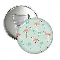 Flamingo Pattern Pink Animal Bottle Opener Fridge Magnet Emblem Multifunction Badge