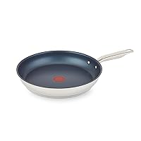 T-fal Platinum Stainless Steel Fry Pan 12 Inch Induction Oven Safe up to 500F Cookware, Pots and Pans, Dishwasher Safe Silver