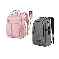 Mancro Laptop Backpack 15.6 inch & 17.3 inch 2 set, Large Travel Laptop Backpack with USB Charging Port