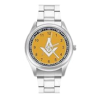 Freemason Logo Square Classic Watches for Men Fashion Graphic Watch Easy to Read Gifts for Work Workout