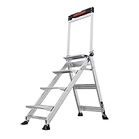 Little Giant Ladders, Jumbo Step, 4-Step, 3 foot, Step Stool, Aluminum, Type 1AA, 375 lbs weight rating, (11904), Gray