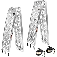 Loading Ramps 7.5ft 2Pcs, Aluminum Folding ATV Ramps with 1500lbs Max Load Capacity, Portable Powersports Loading Ramps for Pickup Truck, Lawn Mower, Motorcycles, w/ 2 Load Straps