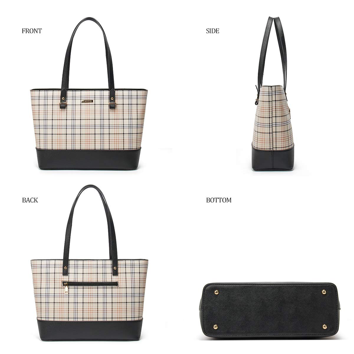 Women Fashion Synthetic Leather Handbags Tote Bag Shoulder Bag Top Handle Satchel Purse Wallet Set 4pcs