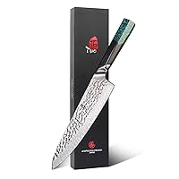 TUO Chef Knife 8 inch Kitchen Knife 67-layers AUS-10 Damascus Steel Kitchen Knives High Carbon Professional Hand Forged Resin Handle with Gift Box