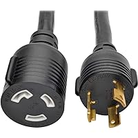 Tripp Lite Heavy Duty L5-30P to L5-30R Power Extension Cord with Locking Connectors, 30A, 125V, 10 AWG, NEMA L5-30P to NEMA L5-30R, 6-Feet / 1.83 Meters, Lifetime Limited Warranty (P046-006-LL-30A)