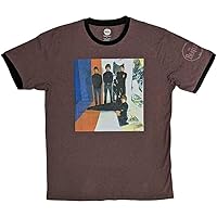 The Beatles Ringer T Shirt Photo Stripes Official Unisex Maroon Red