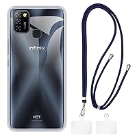 Infinix Hot 10 Lite X657 Case + Universal Mobile Phone Lanyards, Neck/Crossbody Soft Strap Silicone TPU Cover Bumper Shell for Infinix Hot 10 Lite X657 (6.6”)
