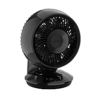 Lasko Whirlwind EcoQuiet Orbital Motion Air Circulator with DC Motor, 12 Speeds, Timer, Dark Mode, Remote Control for Small and Medium Sized Rooms, Black, A12668